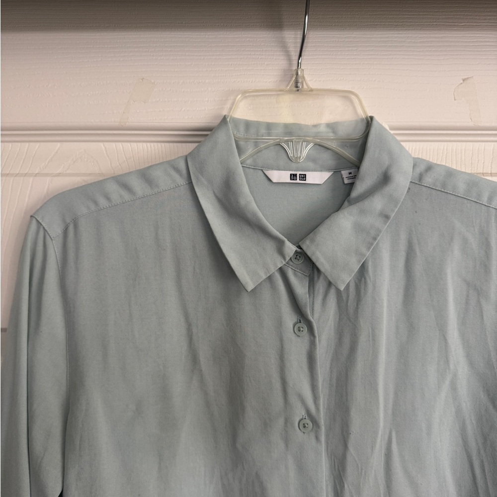 UNIQLO Mint Green Rayon Shirt - Picture 3 of 5